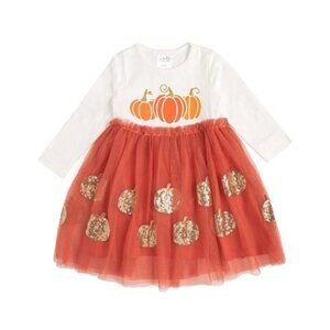 NWT - Sweet Wink Girls Pumpkin Long Sleeve Tutu Dress - Sizes 5Y, 6Y and 7/8Y